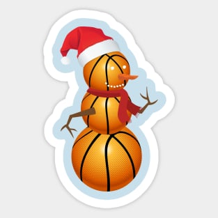 Basketball Snowman Christmas Sticker